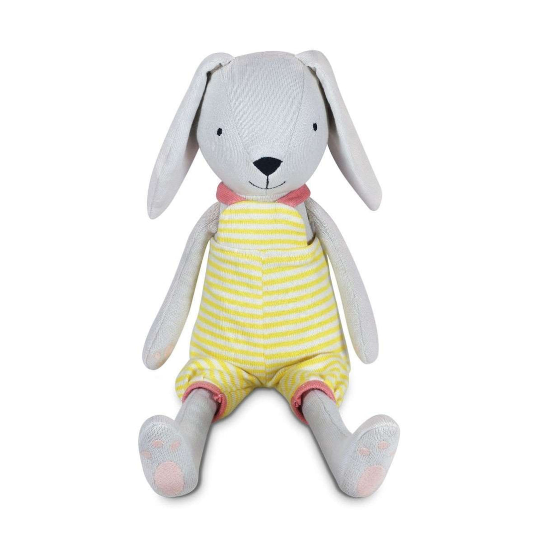 Apple Park Organic Cotton Knit Bunny Apple Park Organic Soft Toy Benny at Little Earth Nest Eco Shop Geelong Online Store Australia