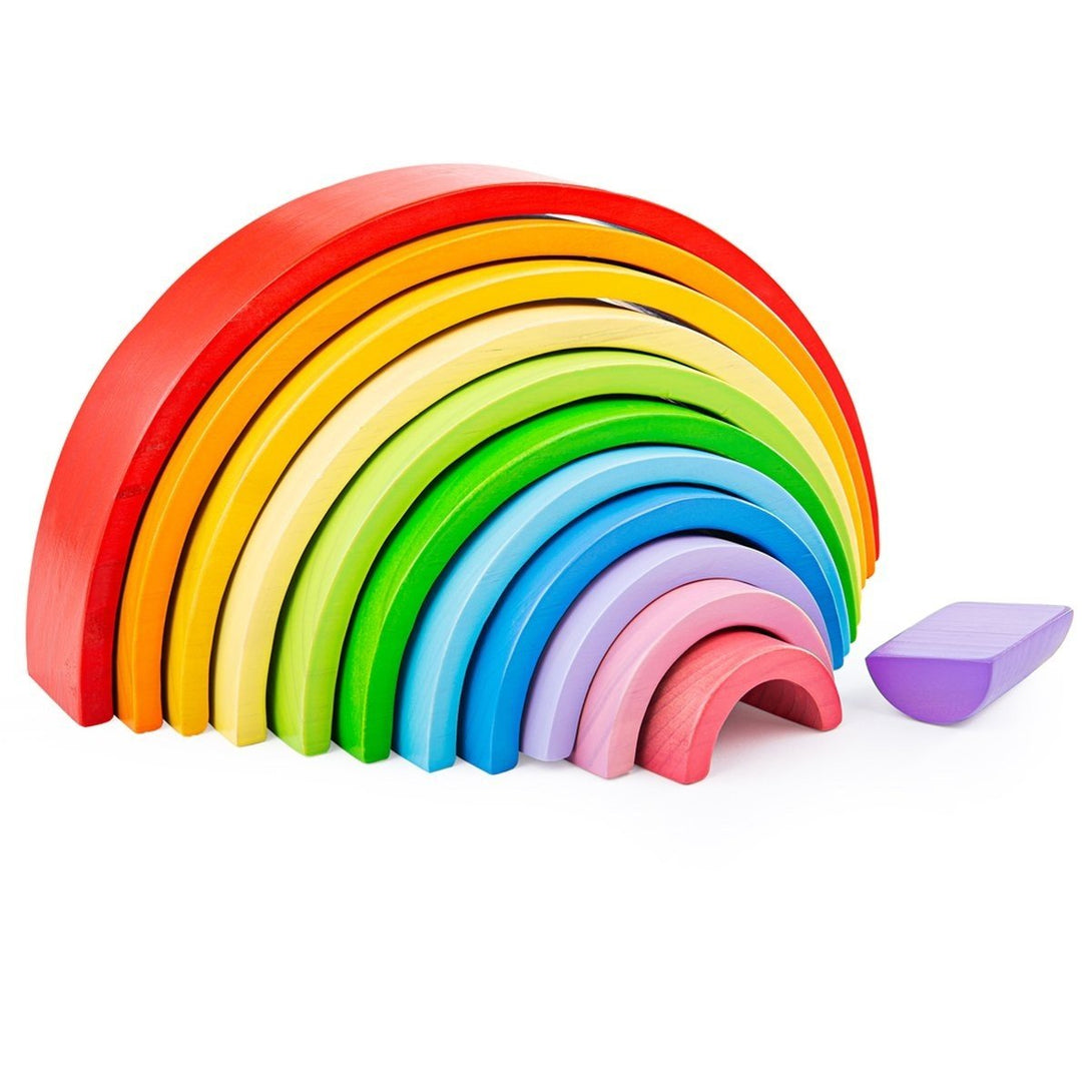 Wooden Stacking Rainbow by Bigjigs Big Jigs Toys Activity Toys at Little Earth Nest Eco Shop Geelong Online Store Australia