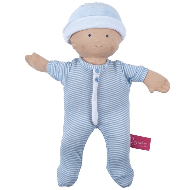 Cherub Soft Natural Baby Doll by Bonikka Bonikka Dolls Blue at Little Earth Nest Eco Shop Geelong Online Store Australia