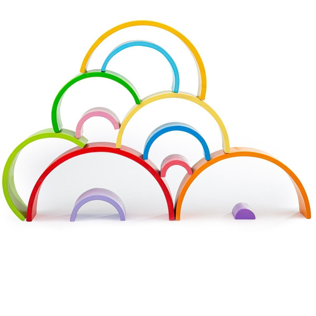 Wooden Stacking Rainbow by Bigjigs Big Jigs Toys Activity Toys at Little Earth Nest Eco Shop Geelong Online Store Australia