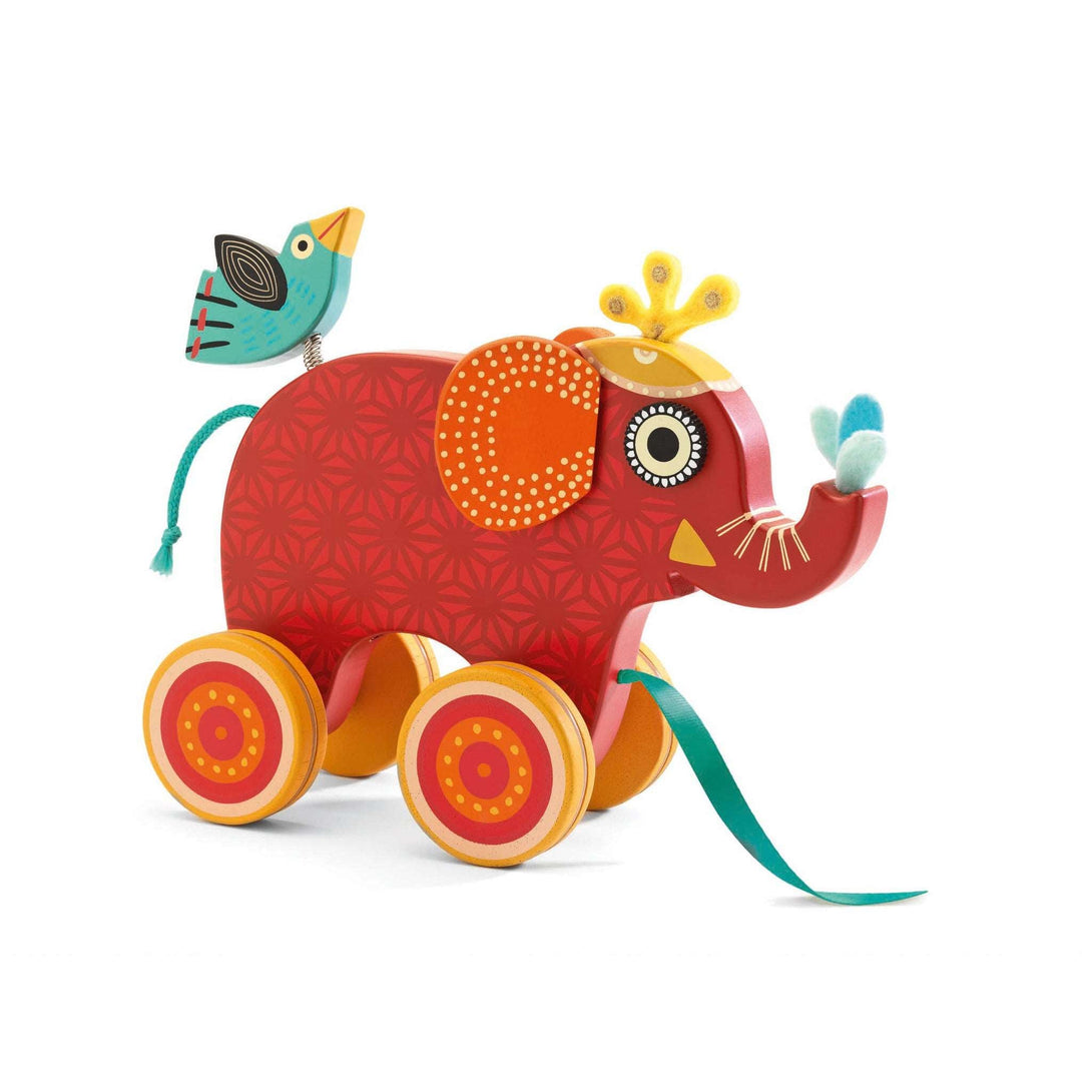 Djeco Indy Elephant Pull-along Toy Djeco Push and Pull Toys at Little Earth Nest Eco Shop Geelong Online Store Australia