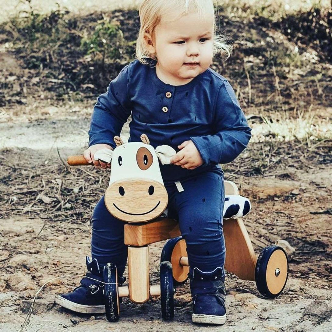 Calffy Paddie Rider Ride-On Cow Im Toy Kids Riding Vehicles at Little Earth Nest Eco Shop Geelong Online Store Australia