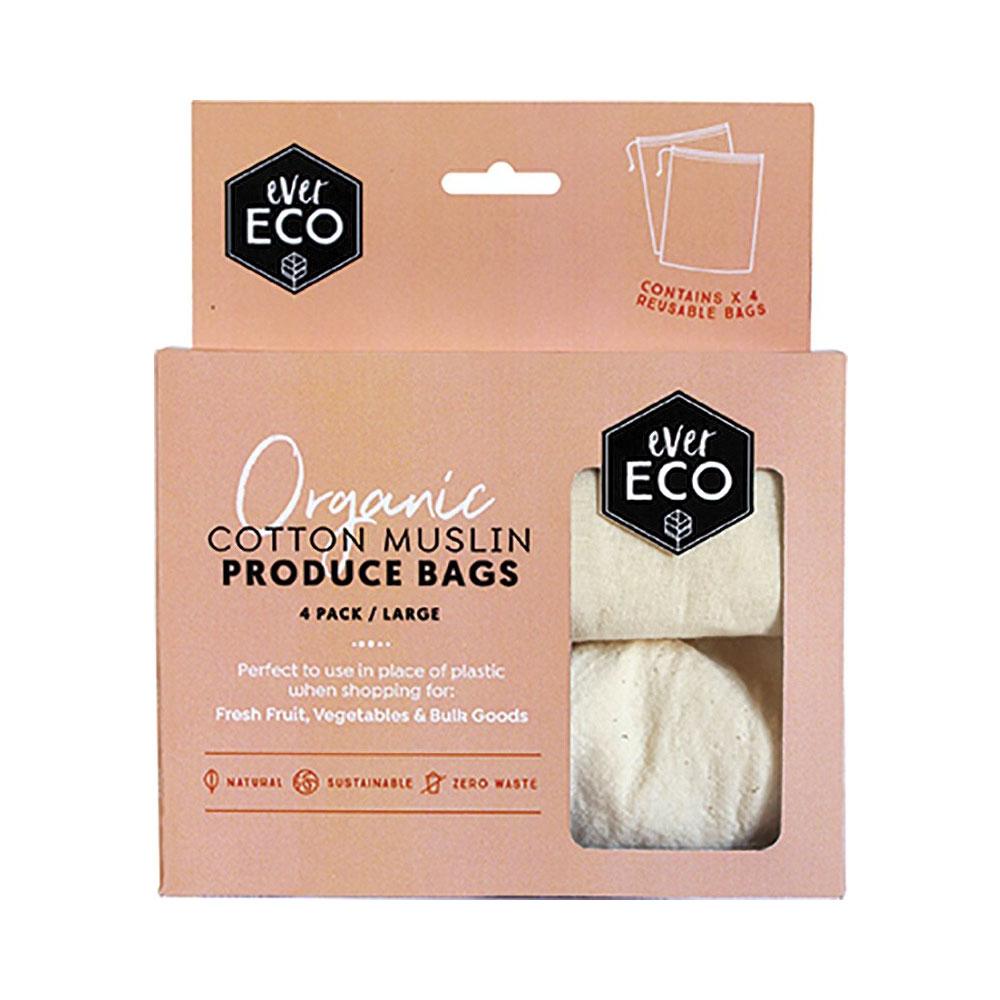 Ever Eco Organic Cotton Reusable Produce Bags Ever Eco Food Storage Containers Cotton Muslin at Little Earth Nest Eco Shop Geelong Online Store Australia