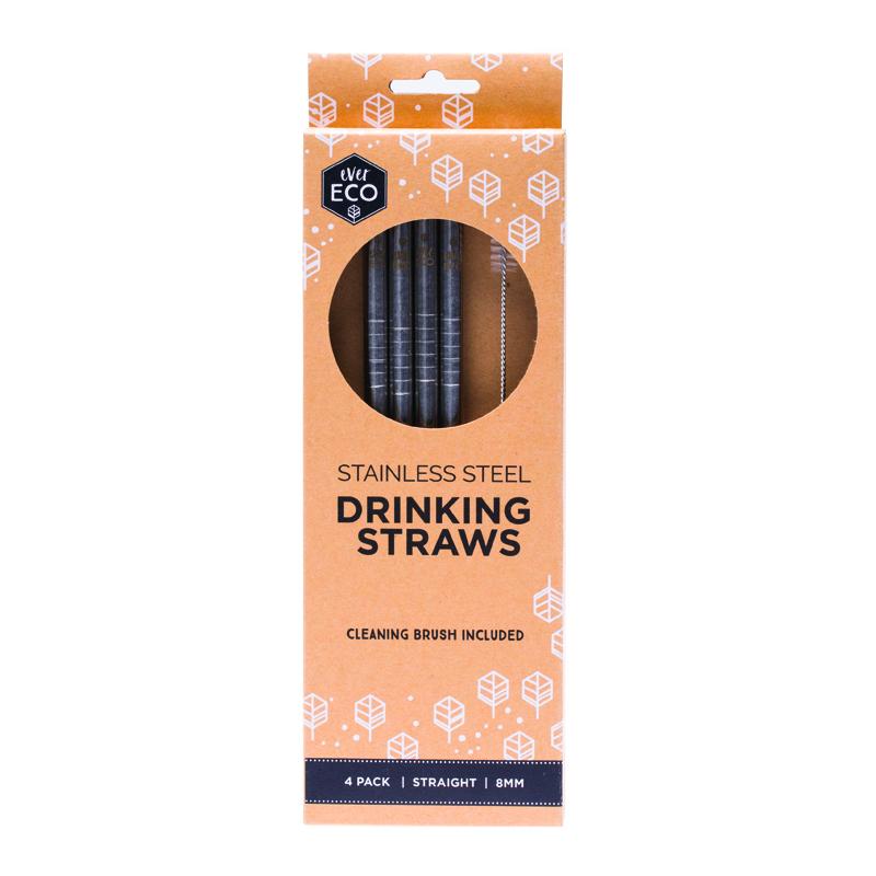 Ever Eco Stainless Steel Drinking Straws Ever Eco Lifestyle 4 Pack at Little Earth Nest Eco Shop Geelong Online Store Australia