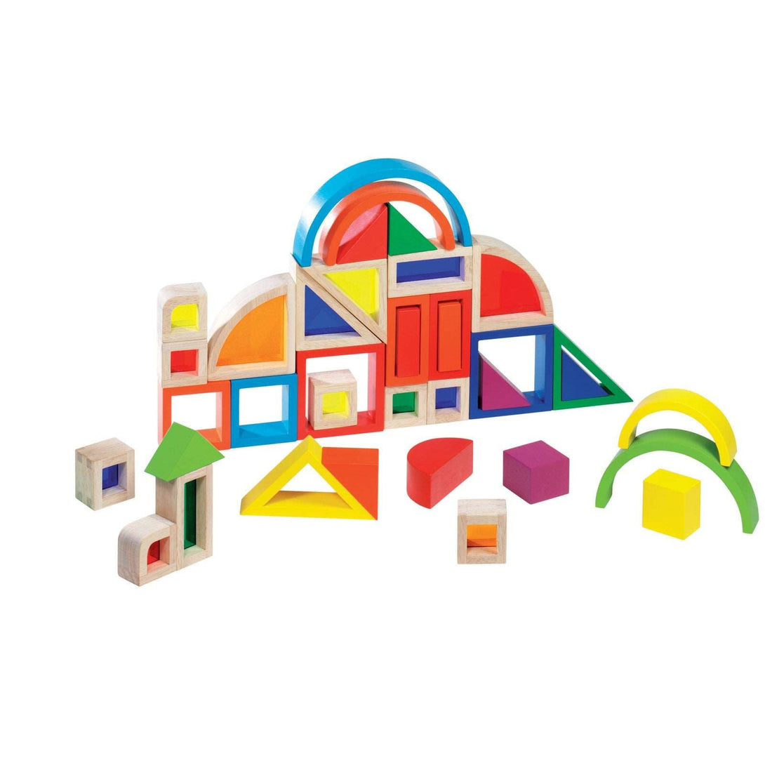 Goki Rainbow Window Bricks Goki Wooden Blocks at Little Earth Nest Eco Shop Geelong Online Store Australia