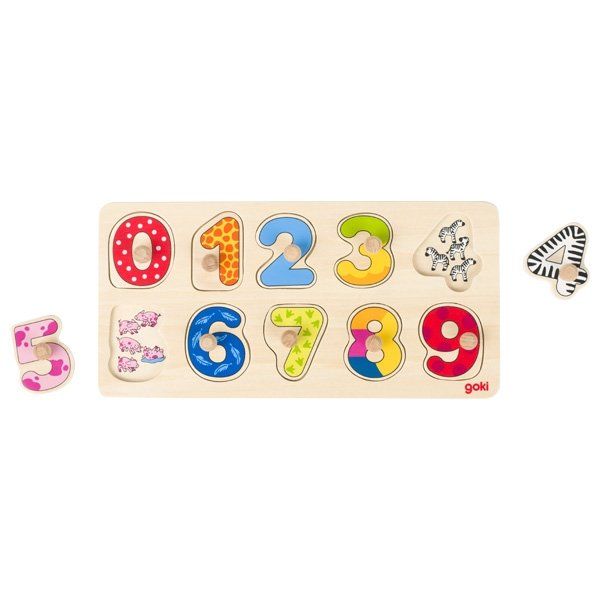 Goki Patterned Narrow Number Puzzle Goki Puzzles at Little Earth Nest Eco Shop Geelong Online Store Australia