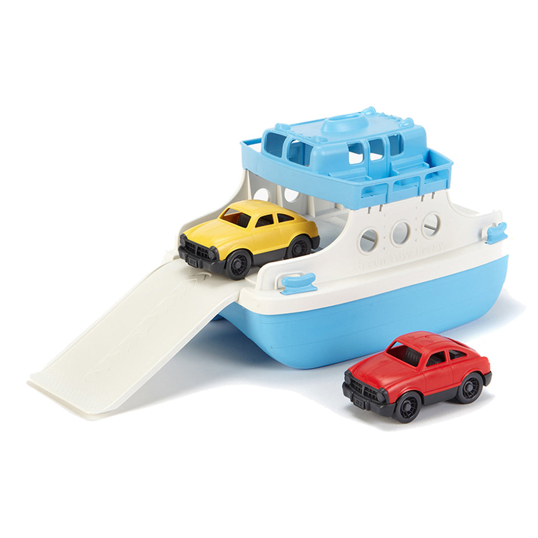 Green Toys - Ferry Boat with 2 Mini Cars Green Toys Play Vehicles at Little Earth Nest Eco Shop Geelong Online Store Australia