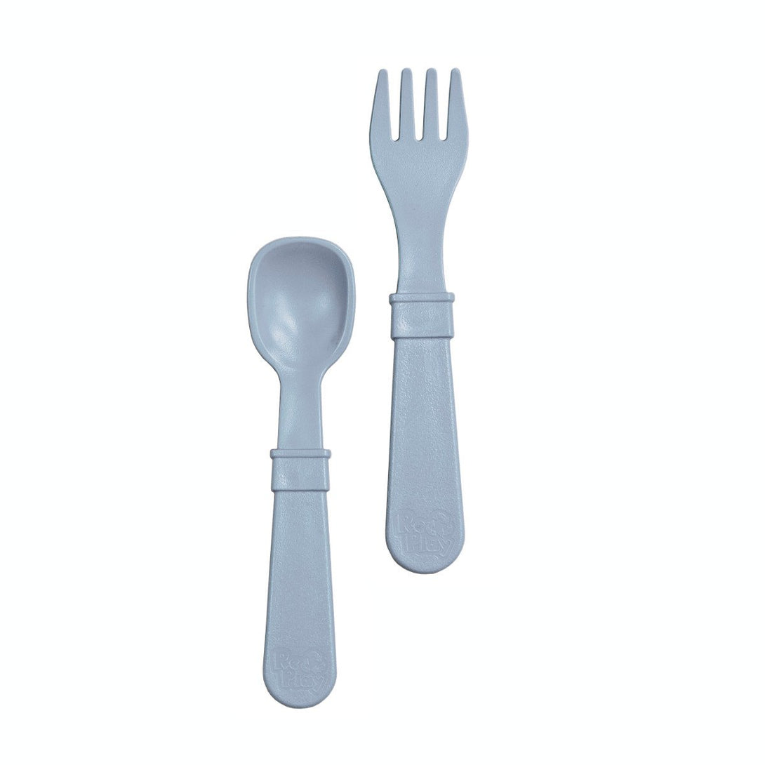 Replay Fork and Spoon Set Replay Lifestyle Grey at Little Earth Nest Eco Shop Replay Set of 2 Utensils including Fork and Spoon Geelong Online Store Australia