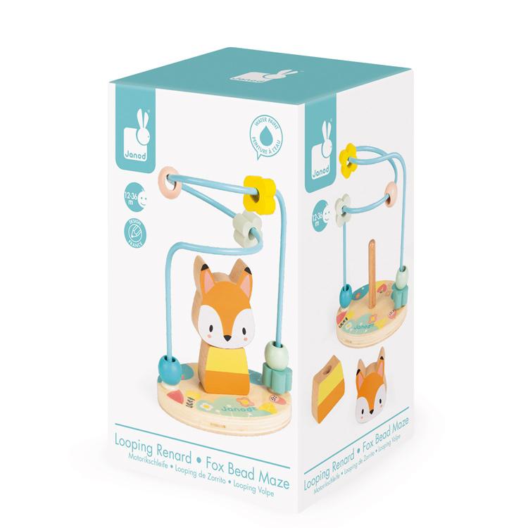 Janod Wooden Fox Bead Maze Janod Wooden Toys at Little Earth Nest Eco Shop Geelong Online Store Australia