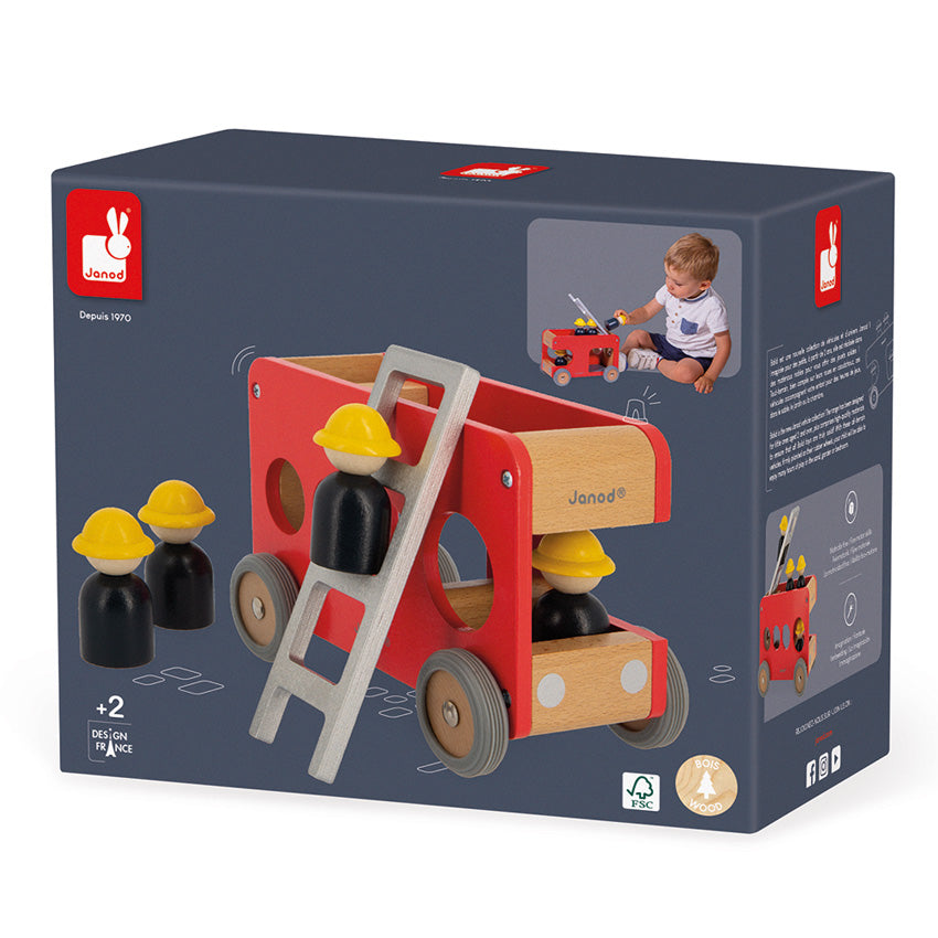 Janod Fire Engine Truck Janod Toy Cars at Little Earth Nest Eco Shop Geelong Online Store Australia