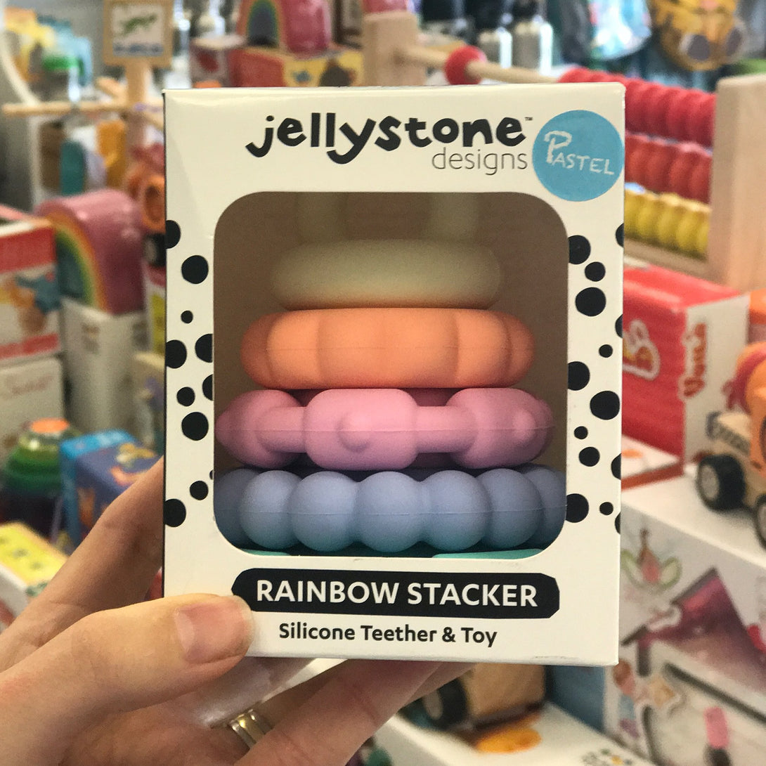 Jellystone Designs Pastel Teething Stacker Jellystone Designs Dummies and Teethers Pastel at Little Earth Nest Eco Shop Geelong Online Store Australia