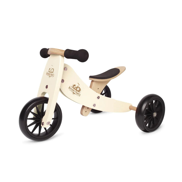 Kinderfeets Tiny Tot 2 in 1 Trike and Bike Kinderfeets Kids Riding Vehicles Cream at Little Earth Nest Eco Shop Geelong Online Store Australia