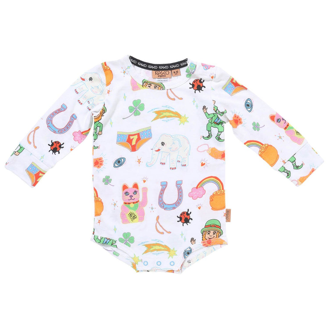 Kip and Co Organic Long Sleeve Romper Kip and Co Baby Clothing Lucky / 0-3 Months at Little Earth Nest Eco Shop Geelong Online Store Australia