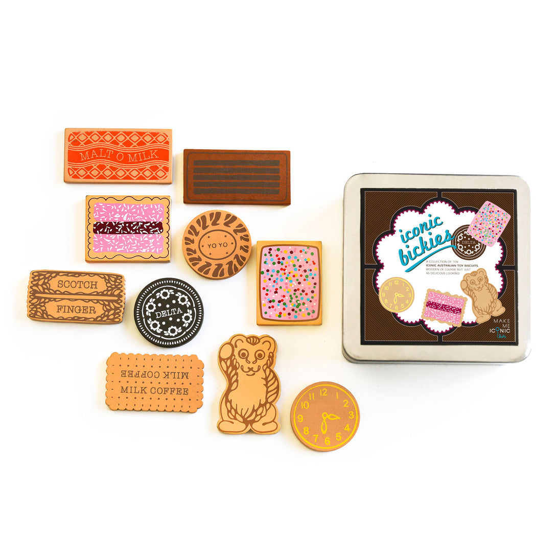 Make Me Iconic Bickies Make Me Iconic Toy Kitchens & Play Food at Little Earth Nest Eco Shop Make Me Iconic Bickies - Wooden Biscuits - Little Earth Nest Geelong Online Store Australia