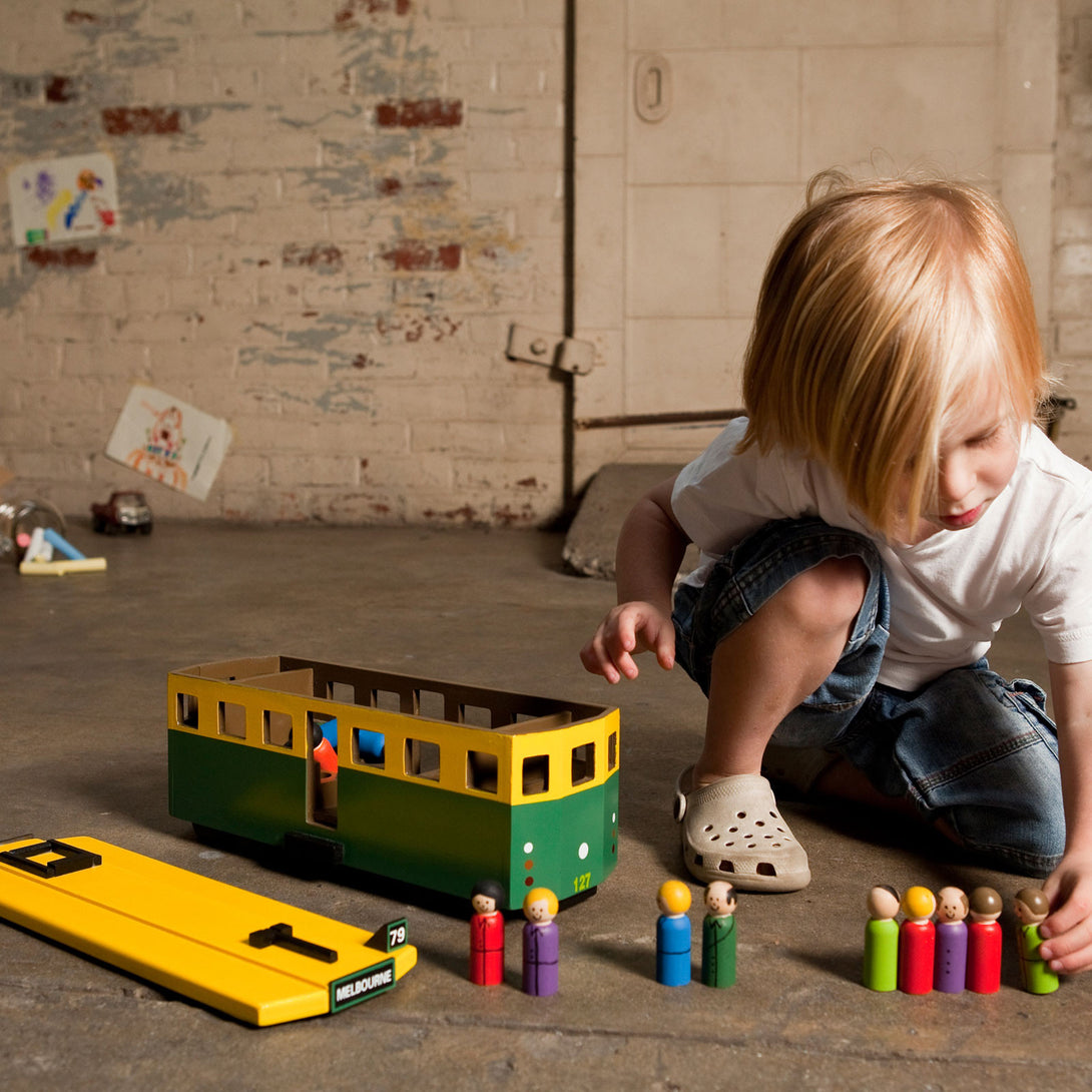 Make Me Iconic Tram Make Me Iconic Play Vehicles at Little Earth Nest Eco Shop Make Me Iconic Tram - Little Earth Nest Geelong Online Store Australia