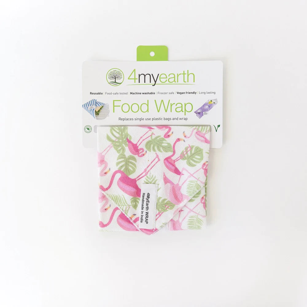 Reusable Sandwich Wrap - FourMyEarth Four My Earth Lunch Boxes and Bags Flamingo at Little Earth Nest Eco Shop 4 My Earth Large Sandwich Wraps | Reusable Sandwich Wraps | Little Earth Nest Geelong Online Store Australia