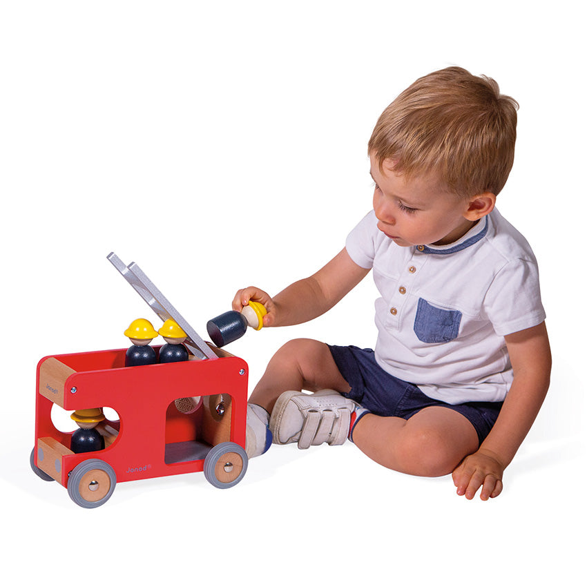 Janod Fire Engine Truck Janod Toy Cars at Little Earth Nest Eco Shop Geelong Online Store Australia