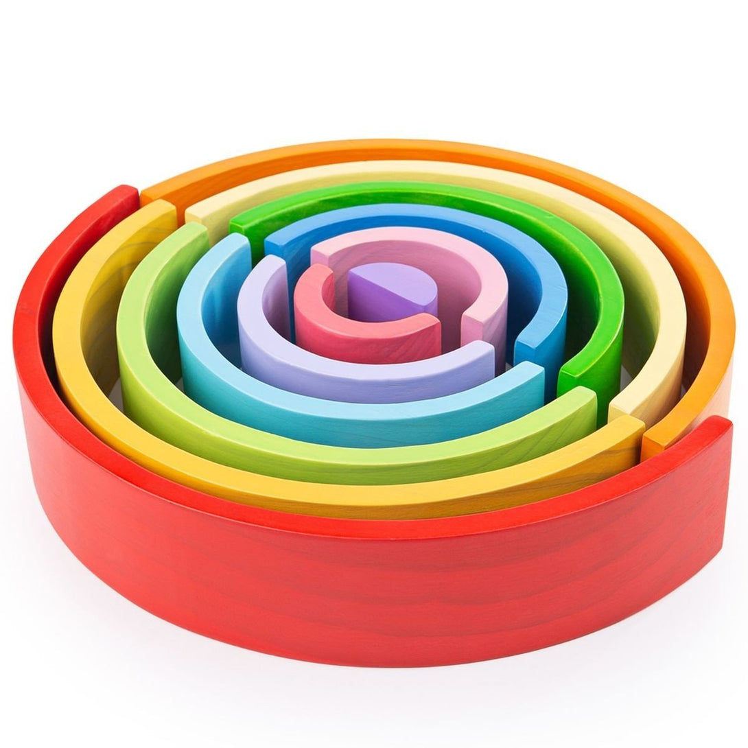 Wooden Stacking Rainbow by Bigjigs Big Jigs Toys Activity Toys at Little Earth Nest Eco Shop Geelong Online Store Australia