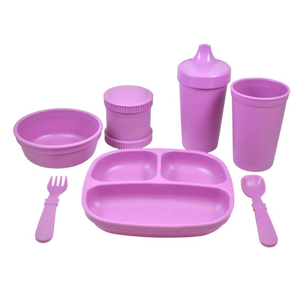 Replay Complete Feeding Set Replay Dinnerware Purple / Divided Plate at Little Earth Nest Eco Shop Geelong Online Store Australia