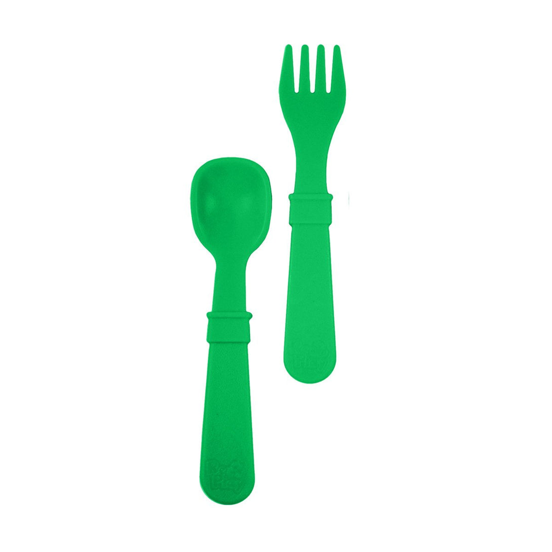 Replay Fork and Spoon Set Replay Lifestyle Kelly Green at Little Earth Nest Eco Shop Replay Set of 2 Utensils including Fork and Spoon Geelong Online Store Australia