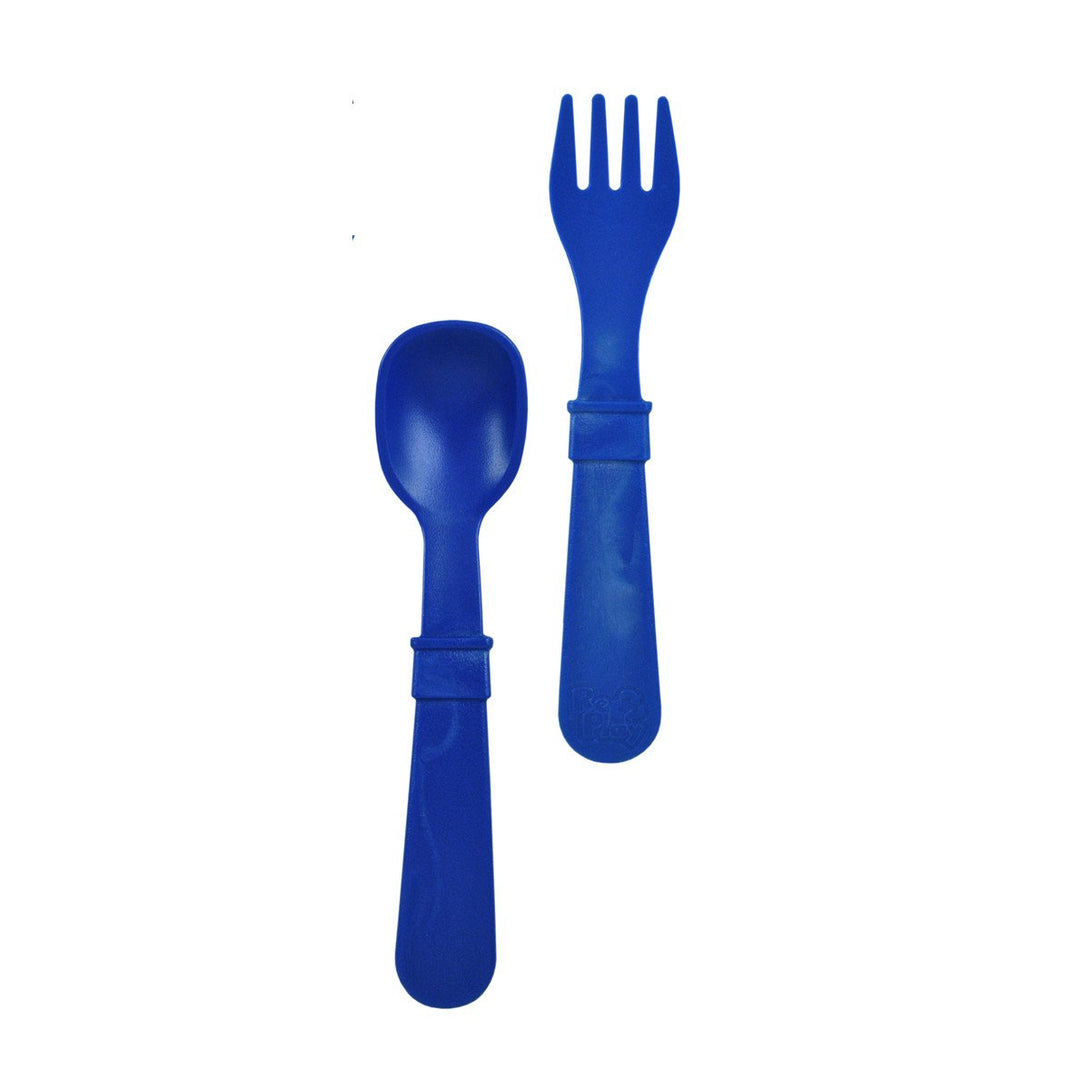 Replay Fork and Spoon Set Replay Lifestyle Navy Blue at Little Earth Nest Eco Shop Replay Set of 2 Utensils including Fork and Spoon Geelong Online Store Australia