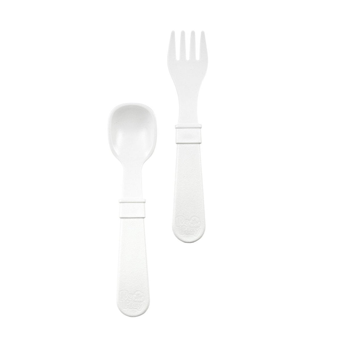 Replay Fork and Spoon Set Replay Lifestyle White at Little Earth Nest Eco Shop Replay Set of 2 Utensils including Fork and Spoon Geelong Online Store Australia