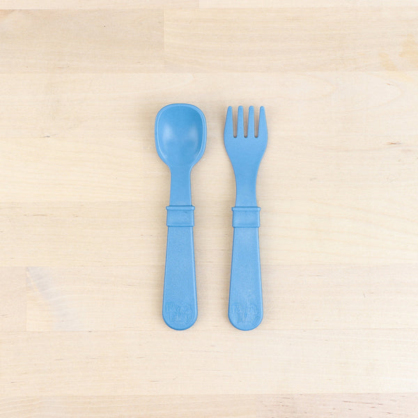 Replay Fork and Spoon Set Replay Lifestyle Denim at Little Earth Nest Eco Shop Replay Set of 2 Utensils including Fork and Spoon Geelong Online Store Australia