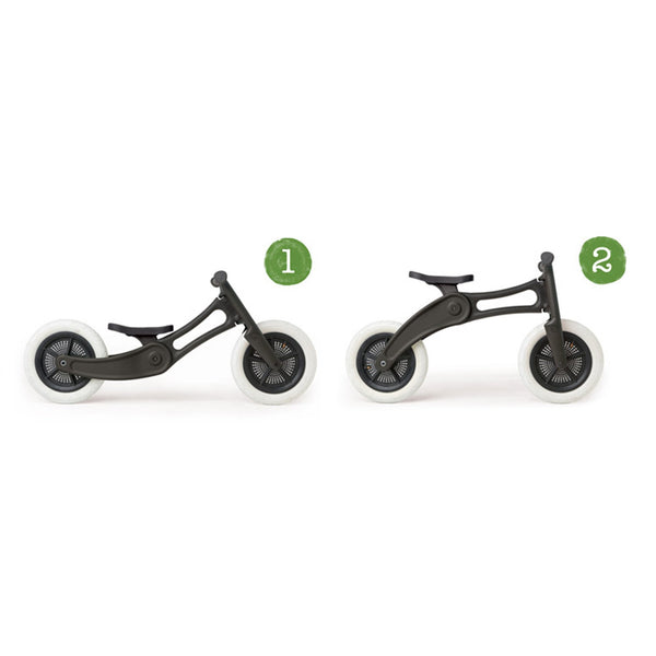 Wishbone Recycled Balance Bike and Trike Wishbone Australia Kids Riding Vehicles 2-in-1 / Black/Black at Little Earth Nest Eco Shop Wishbone Recycled Balance Bike 3 in 1 Geelong Online Store Australia